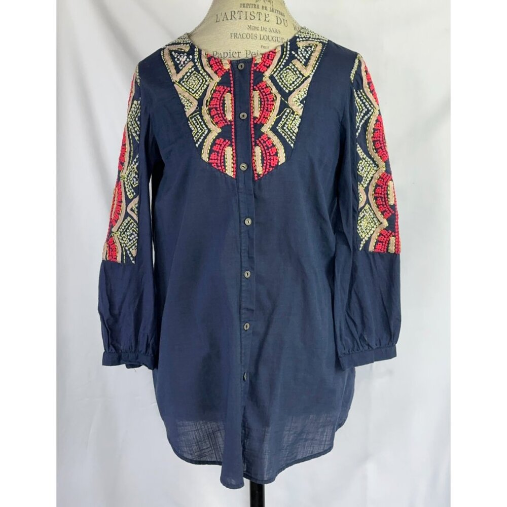 Anthropologie Tribal Agonda Peasant Blouse By Hei Hei